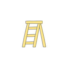 Construction ladder, step ladder icon in color icon, isolated on white background 