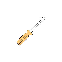 screwdriver icon in color icon, isolated on white background 