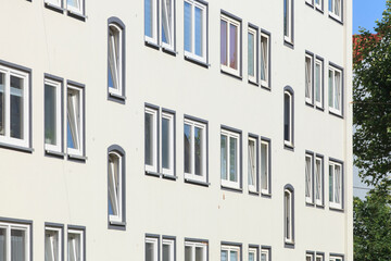 Monotones weisses  Wohnhaus Wohngebäude, Bremerhaven, Deutschland