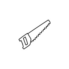 Blade, carpentry construction saw tool icon in flat black line style, isolated on white background 