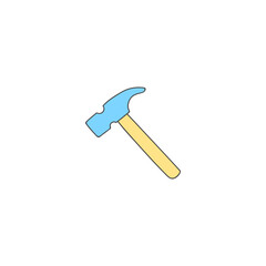 Hammer icon in color icon, isolated on white background 