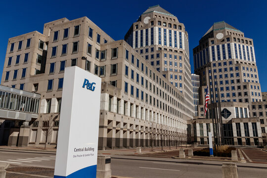 Procter & Gamble Corporate Headquarters. P&G makes popular consumer brands such as Tide, Pampers and Gillette.