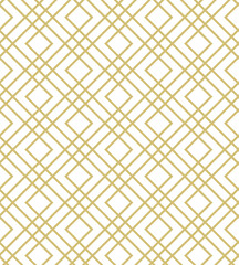 Geometric seamless pattern. Linear geometric gold pattern on a white background. Modern vector illustrations for wallpapers, flyers, covers, banners, minimalistic ornaments, backgrounds.
