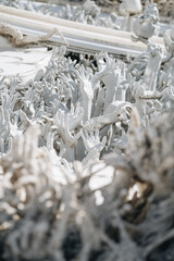 Close-up details Wat Rong Khun, known as the White Temple