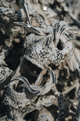 Close-up details Wat Rong Khun, known as the White Temple