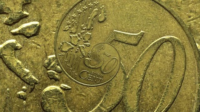 Endless 50 Euro Cent Coin Spiral Zoom