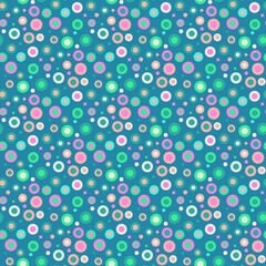 colorful bright seamless pattern with dots of different sizes