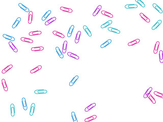 Stationary paperclips isolated on white background