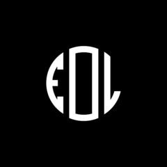 EOL letter logo design. EOL letter in circle shape. EOL Creative three letter logo. Logo with three letters. EOL circle logo. EOL letter vector design logo 