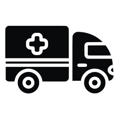 ambulance car icon glyph style