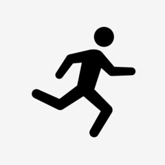 Fototapeta na wymiar Run stickman icon. Clipart image isolated on white background