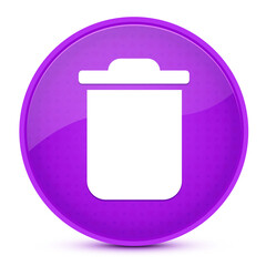Delete aesthetic glossy purple round button abstract