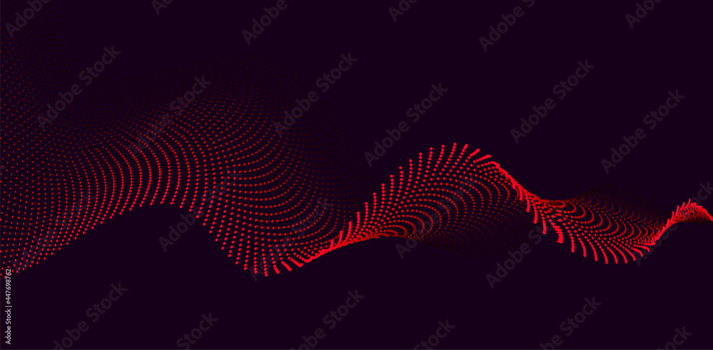 Poster Vector background with color abstract wave dots