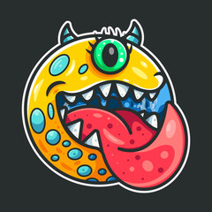 cute monster for icon, logo, sticker and ilustration.