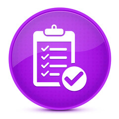 Checklist aesthetic glossy purple round button abstract