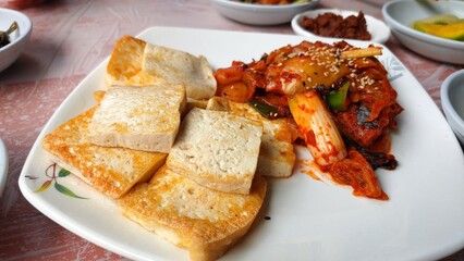 Tofu and kimchi