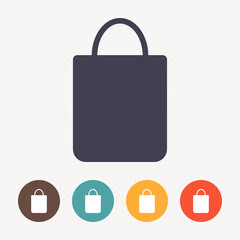 Fabric bag icon on dot pattern background