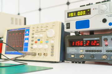 Measuring instruments in the laboratory for the development of modern electronic devices