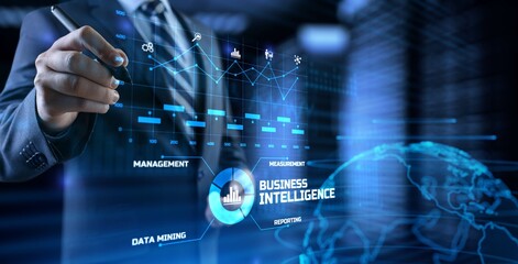 Business intelligence BI concept analytics intelligence Big data analyze. - obrazy, fototapety, plakaty