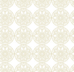 Geometric seamless pattern. Floral ornament on a white background. Modern vector illustrations for wallpapers, flyers, covers, banners, minimalistic ornaments, backgrounds.	
