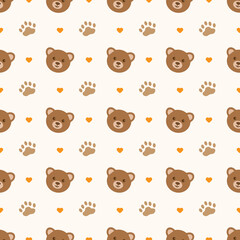 cute bear cartoon seamless pattern