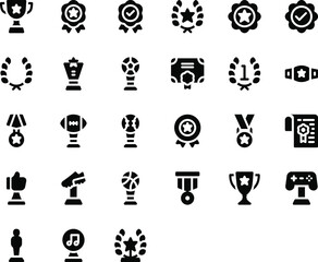 Awards basic glyph icons set