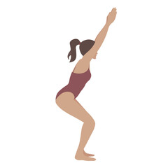 Yoga poses illustration.The woman is engaged in yoga.