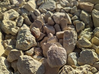texture and background of fine rubble on a blurred background in the daytime.