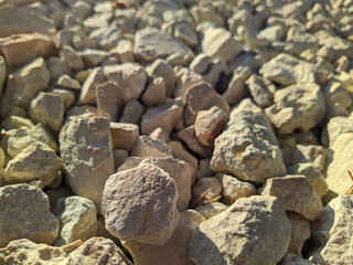 texture and background of fine rubble on a blurred background in the daytime.