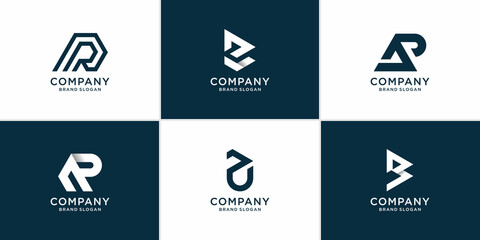 Letter R logo collcetion for initial company or person Premium Vector