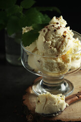 Ice cream scoops in an ice cream bowl