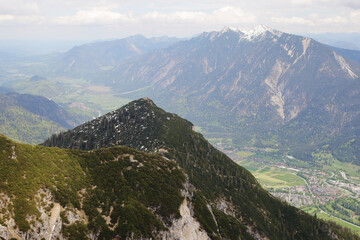 Naklejka premium View from Kreuzeck mountain, Upper Bavaria, Germany