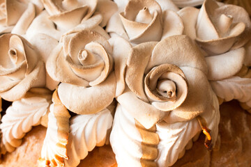 Wedding traditions. Traditional wedding bread with salt detail. 