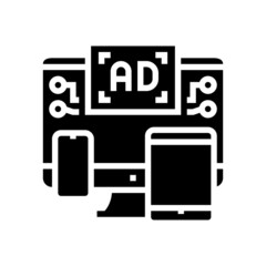 cross channel retargeting glyph icon vector. cross channel retargeting sign. isolated contour symbol black illustration