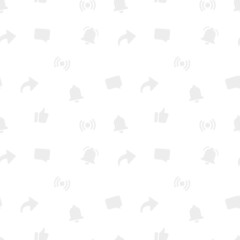 Seamless pattern with light grey video social media icons