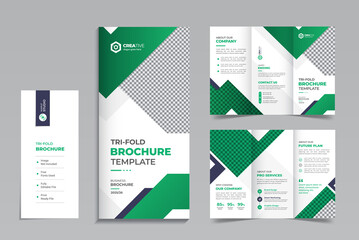 Creative and Modern Corporate Business Trifold Print Ready Brochure  Template With Professional Abstract  Vector Layout Design For Any Company