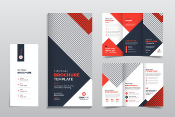 Creative and Modern Corporate Business Trifold Print Ready Brochure  Template With Professional Abstract  Vector Layout Design For Any Company