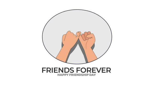Happy Friendship Day 2d animation. Friends forever status animation. Promise to each other.