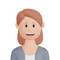 3d rendering female cartoon avatar