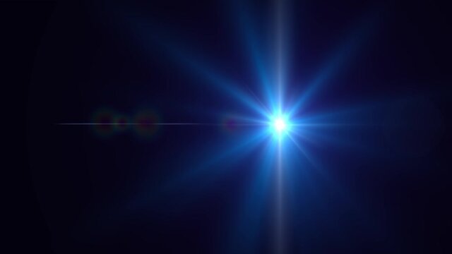 4K blue spherical lens flare rotating Optical Lens Flare Effect and leaks Light and transitions black background. Lens Flare Video Element. Green Screen Loop Animation Background.