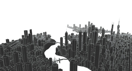 modern city panorama 3d illustration © Svjatoslav