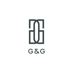 Initial letter GG logo vector design template