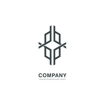 abstract line logo vector design template. dddd logo letter.