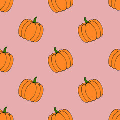 pumpkin vector pattern, seamless vector pattern