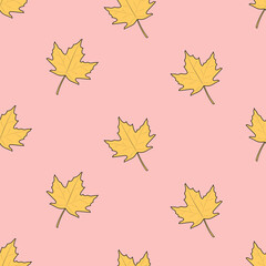 autumn seamless pattern, vector pattern, fall, maple leaves