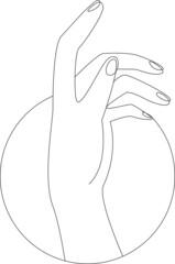 Linear hand, one line simple icon. Vector illustration