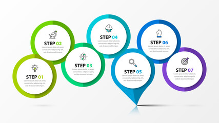 Infographic design template. Creative concept with 7 steps