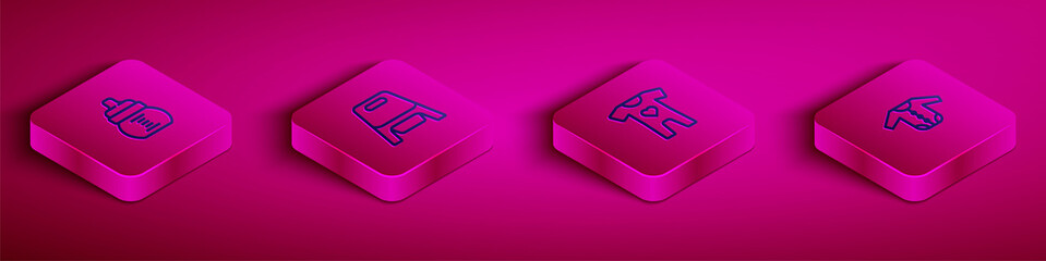 Set Isometric line Baby bottle, potty, clothes and icon. Vector