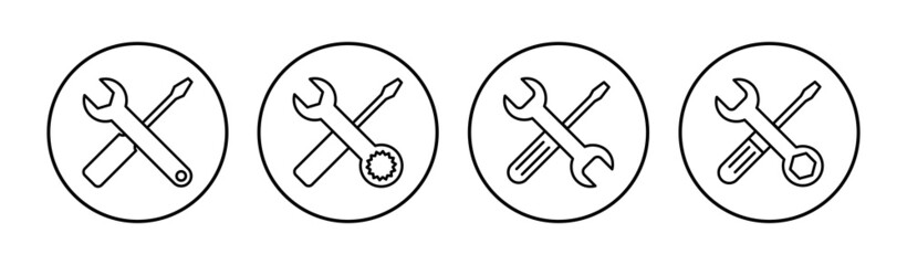 Repair tools icon set. tool icon vector. setting icon vector. Wrench and screwdriver. support, Service