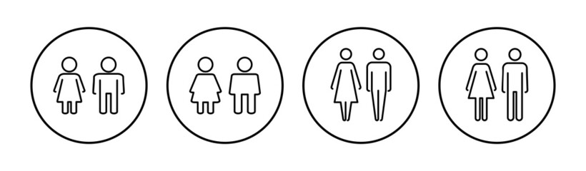 Man and woman icon set. male and female symbol